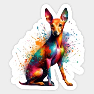 Vibrant Cirneco dell'Etna in Colorful Splash Art Sticker